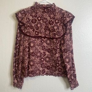 Vici Maroon Lace Top